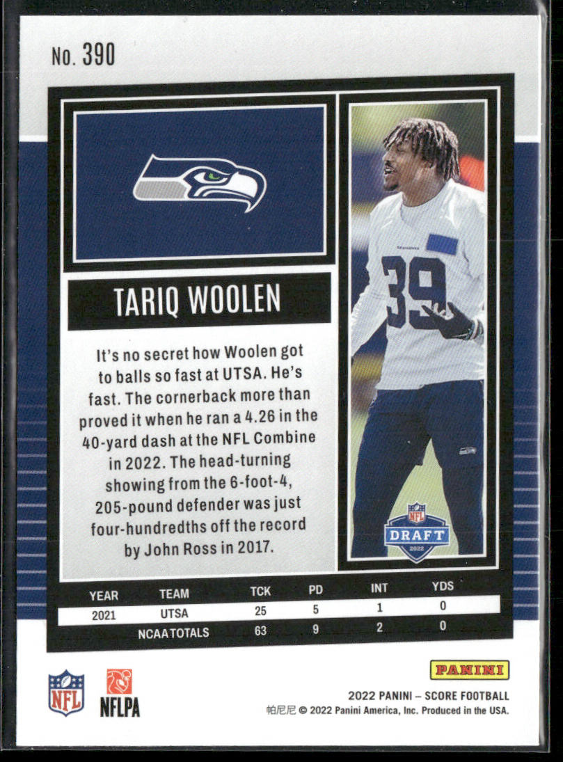 Tariq Woolen 2022 Score #390 RC Seattle Seahawks