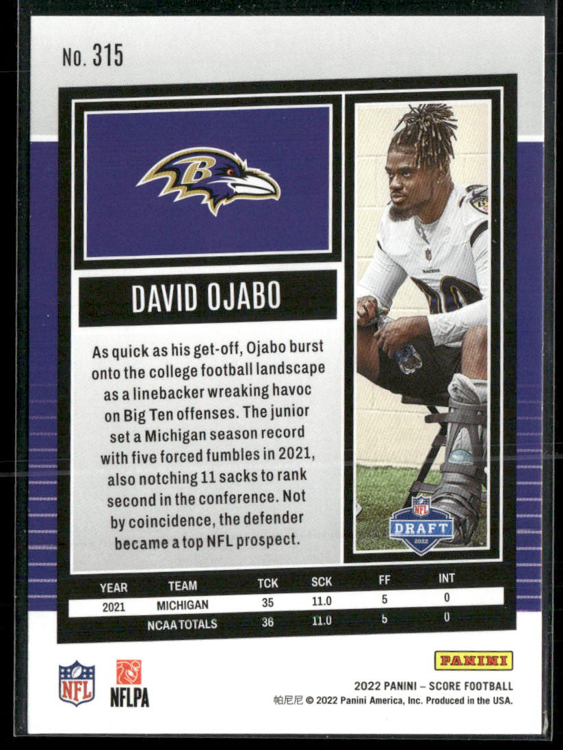 David Ojabo 2022 Score #315 RC Baltimore Ravens