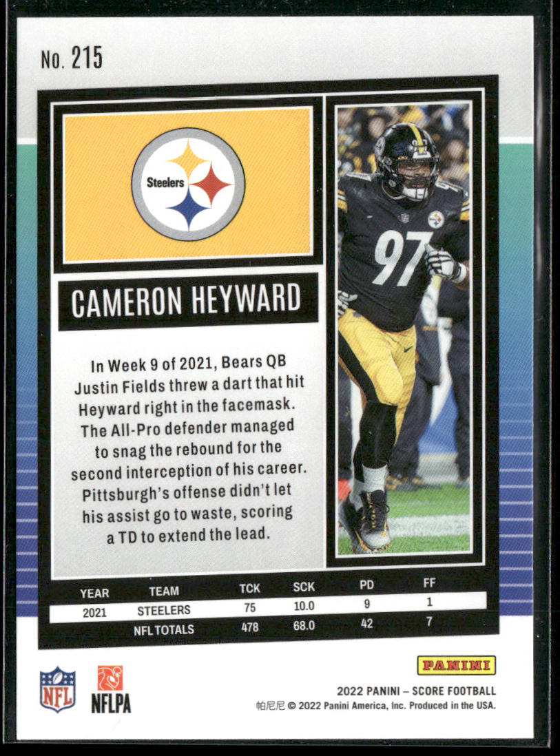 Cameron Heyward 2022 Score #215 Pittsburgh Steelers