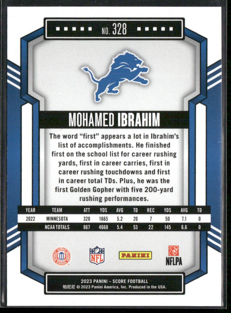 Mohamed Ibrahim 2023 Score #328 RC Detroit Lions
