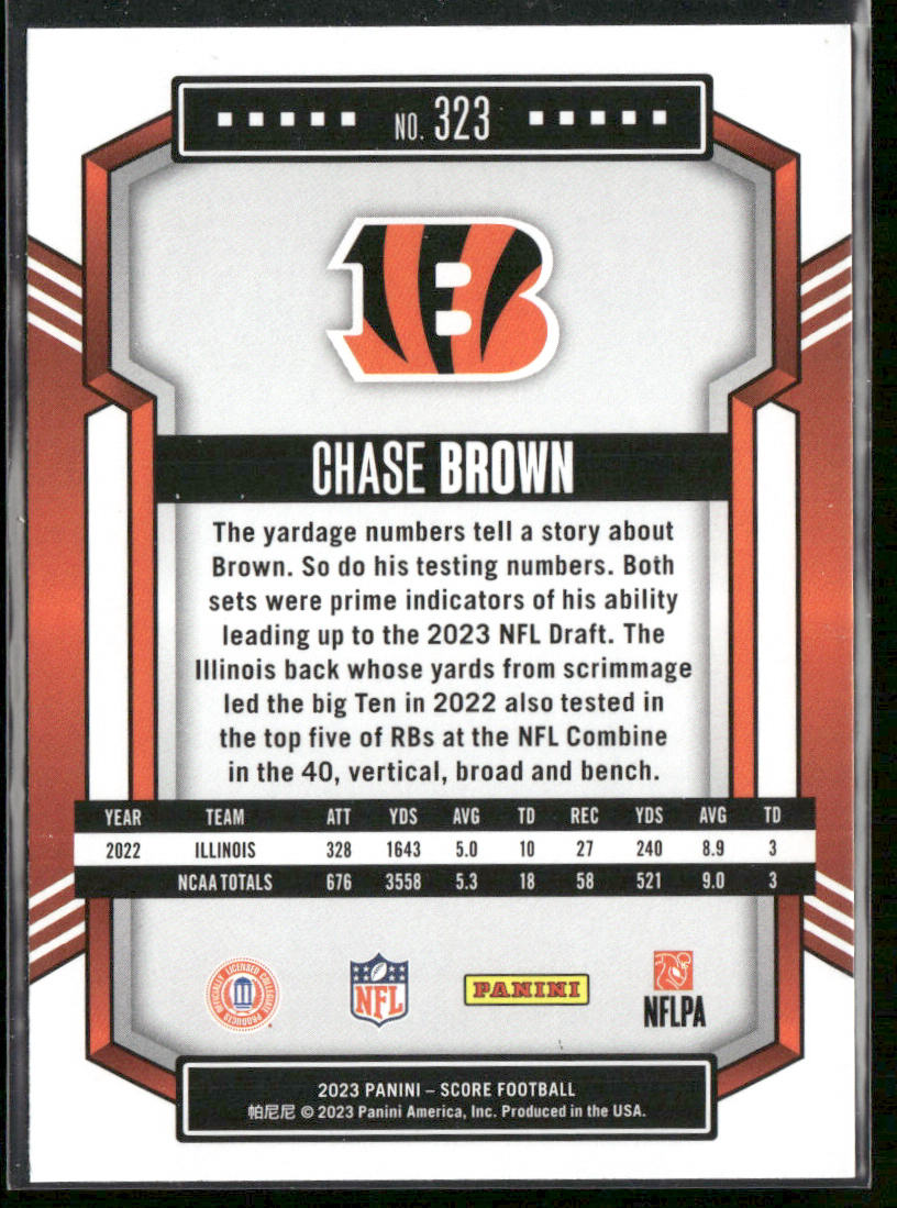 Chase Brown 2023 Score #323 RC Cincinnati Bengals