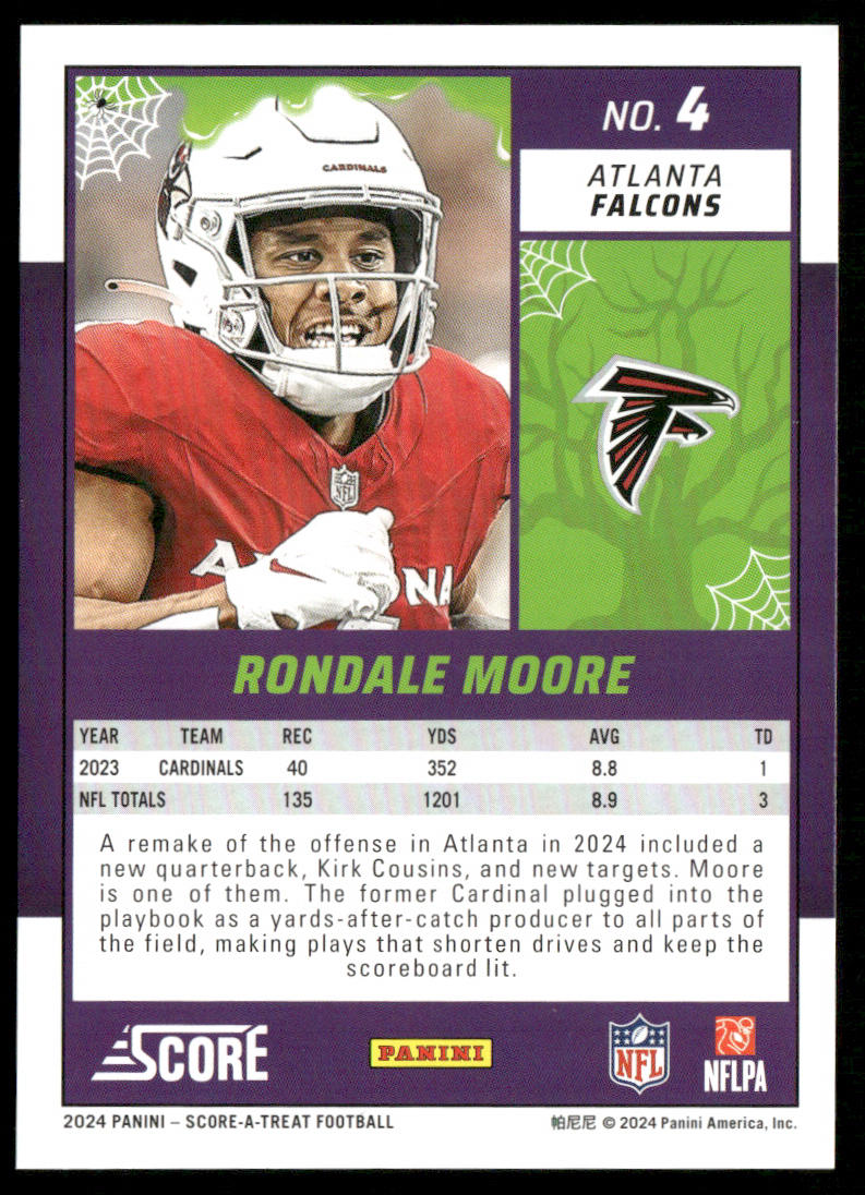 Rondale Moore 2024 Score-A-Treat A-Treat - Green Bats #4 Atlanta Falcons