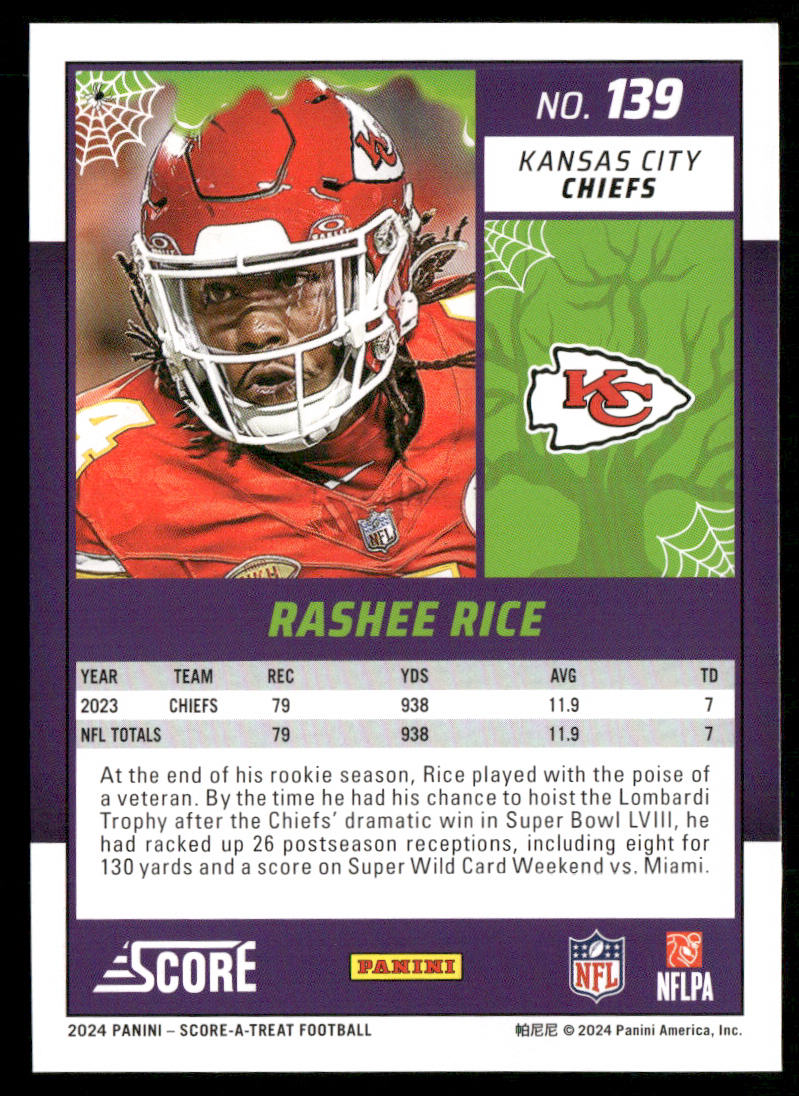 Rashee Rice 2024 Score-A-Treat A-Treat - Green Bats #139 Kansas City Chiefs