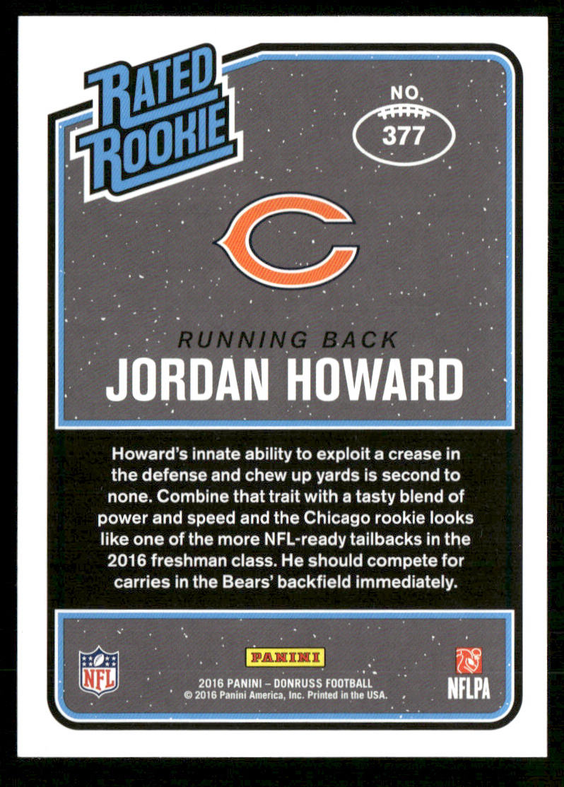 Jordan Howard 2016 Donruss #377 RC Chicago Bears