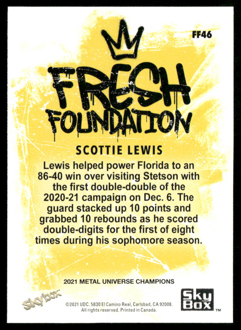 Scottie Lewis 2021 SkyBox Metal Universe Champions Fresh Foundation #FF46