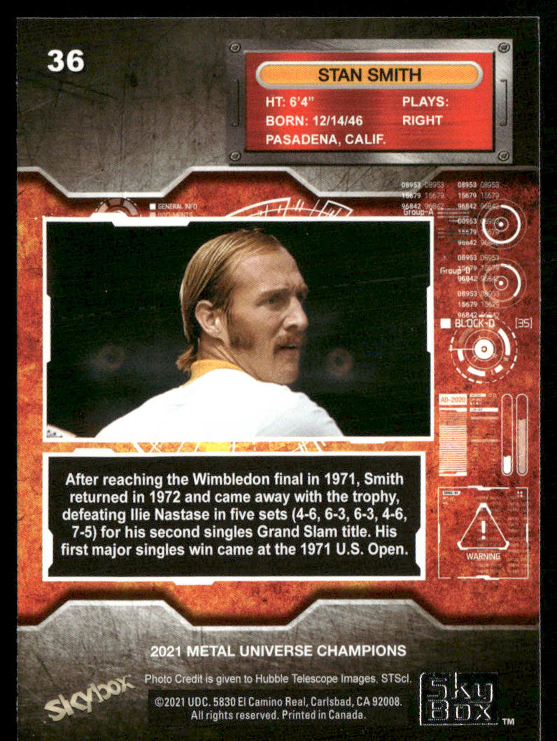 Stan Smith 2021 SkyBox Metal Universe Champions #36