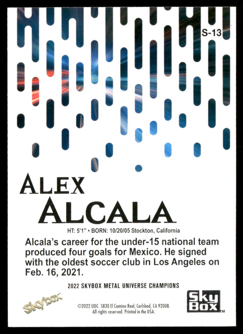 Alex Alcala 2022 SkyBox Metal Universe Champions Skybox Premium #S-13