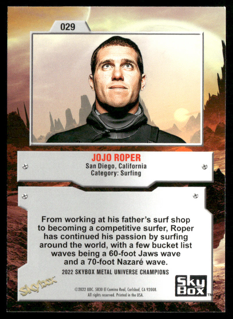 Jojo Roper 2022 SkyBox Metal Universe Champions Aqua #029