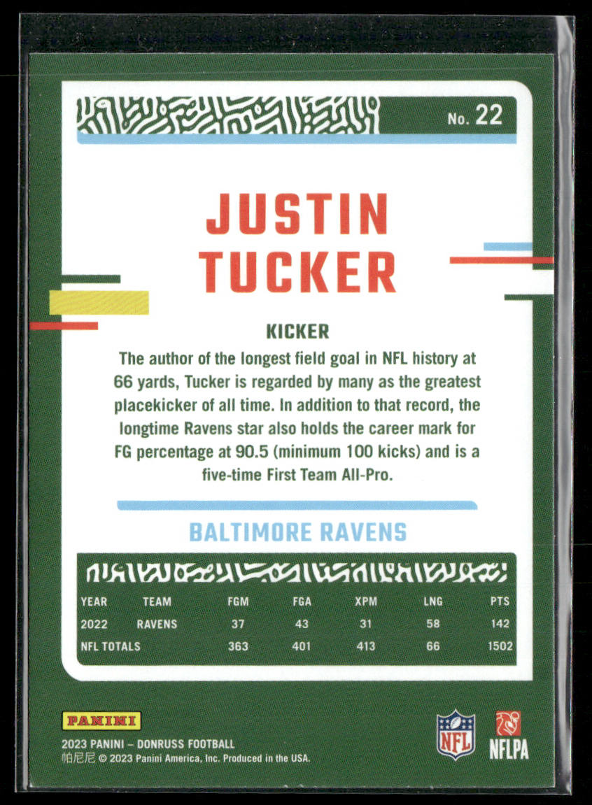 2023 Donruss #22 Justin Tucker