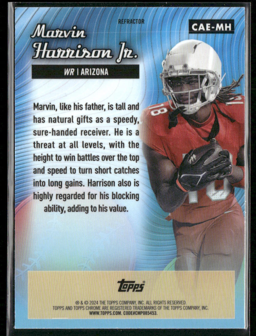 2024 Topps Chrome #CAE-MH Marvin Harrison Jr. Chrome All-Etch Refractor