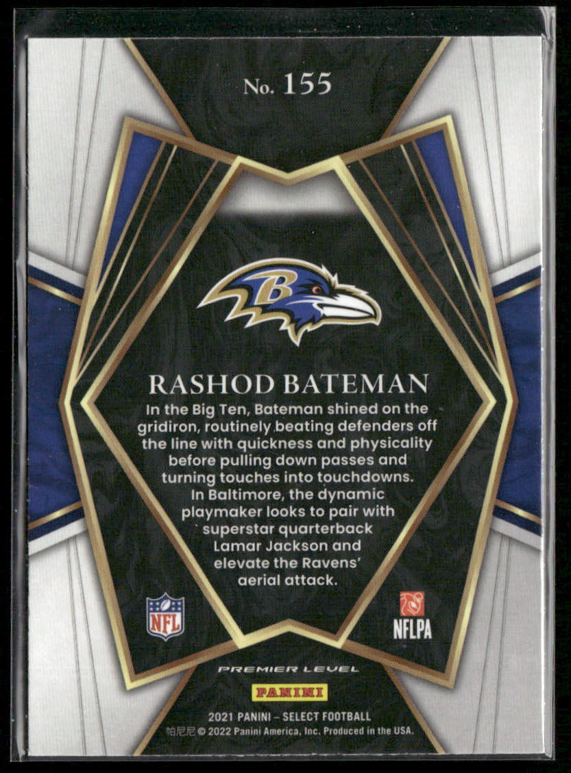 Rashod Bateman 2021 Panini Select #155 RC Baltimore Ravens