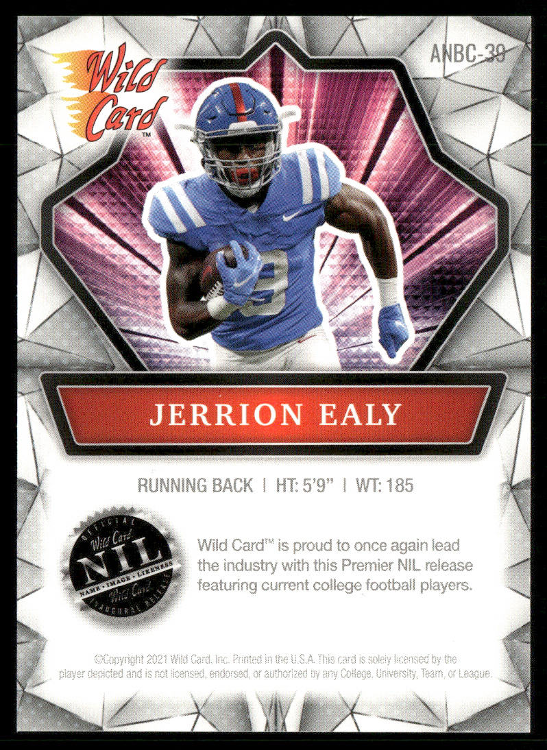 Jerrion Ealy 2021 Wild Card Alumination NIL Green #ANBC-39 Ole Miss Rebels