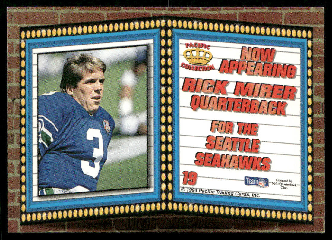 Rick Mirer 1994 Pacific Marquee Prisms #19 Seattle Seahawks