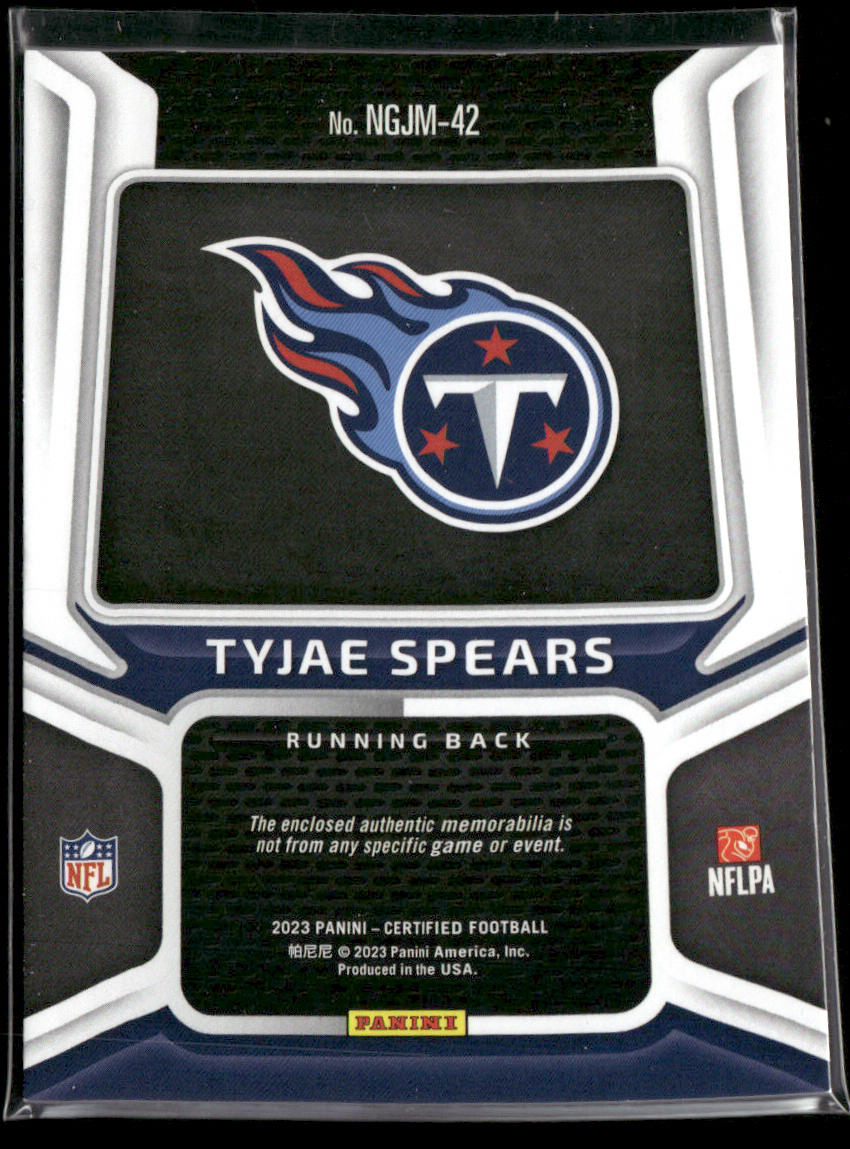 Tyjae Spears 2023 Certified New Generation Jerseys Mirror Bronze #NGJM-42 SN,MEM