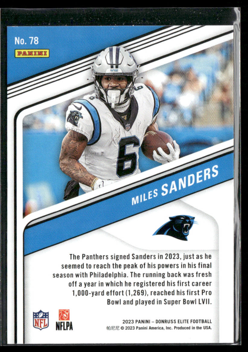 Miles Sanders 2023 Donruss Elite #78 Carolina Panthers