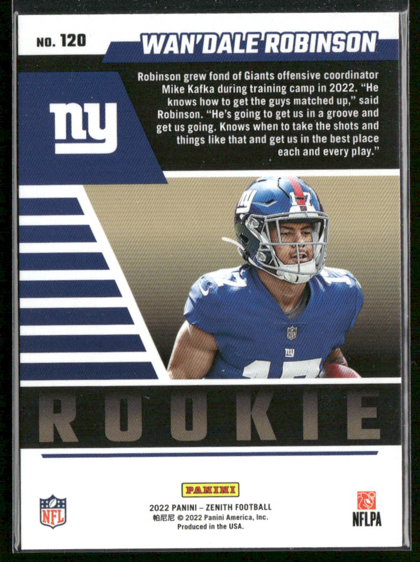 Wan'Dale Robinson 2022 Zenith Red Zone #120 RC New York Giants