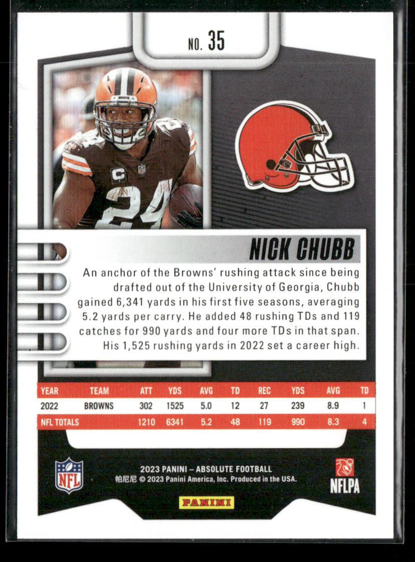 Nick Chubb 2023 Panini Absolute Retail #35 Cleveland Browns