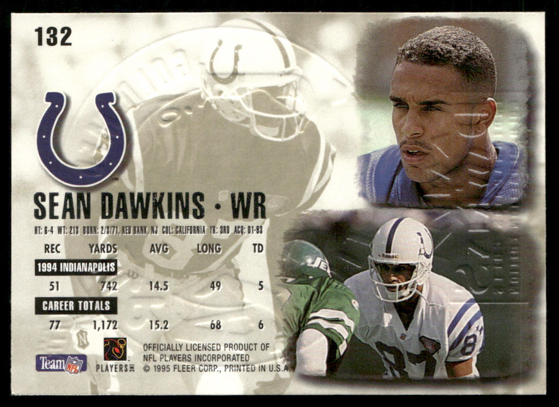 Sean Dawkins 1995 Ultra Gold Medallion #132 Indianapolis Colts