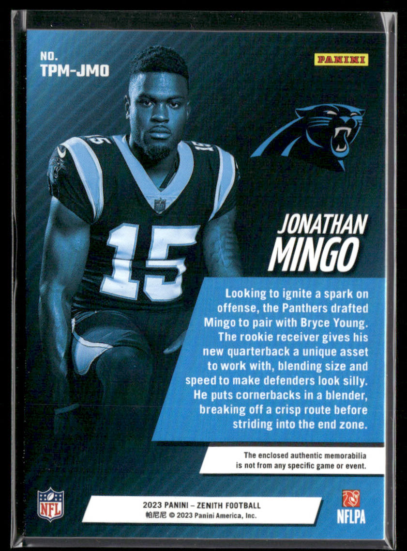Jonathan Mingo 2023 Panini Zenith Turning Pro Memorabilia #TPM-JMO MEM Panthers