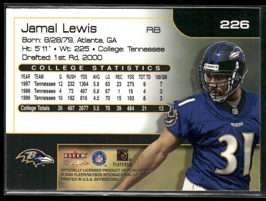 Jamal Lewis 2000 SkyBox #226 RC Baltimore Ravens