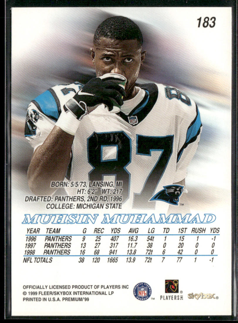 Muhsin Muhammad 1999 SkyBox Premium #183 Carolina Panthers