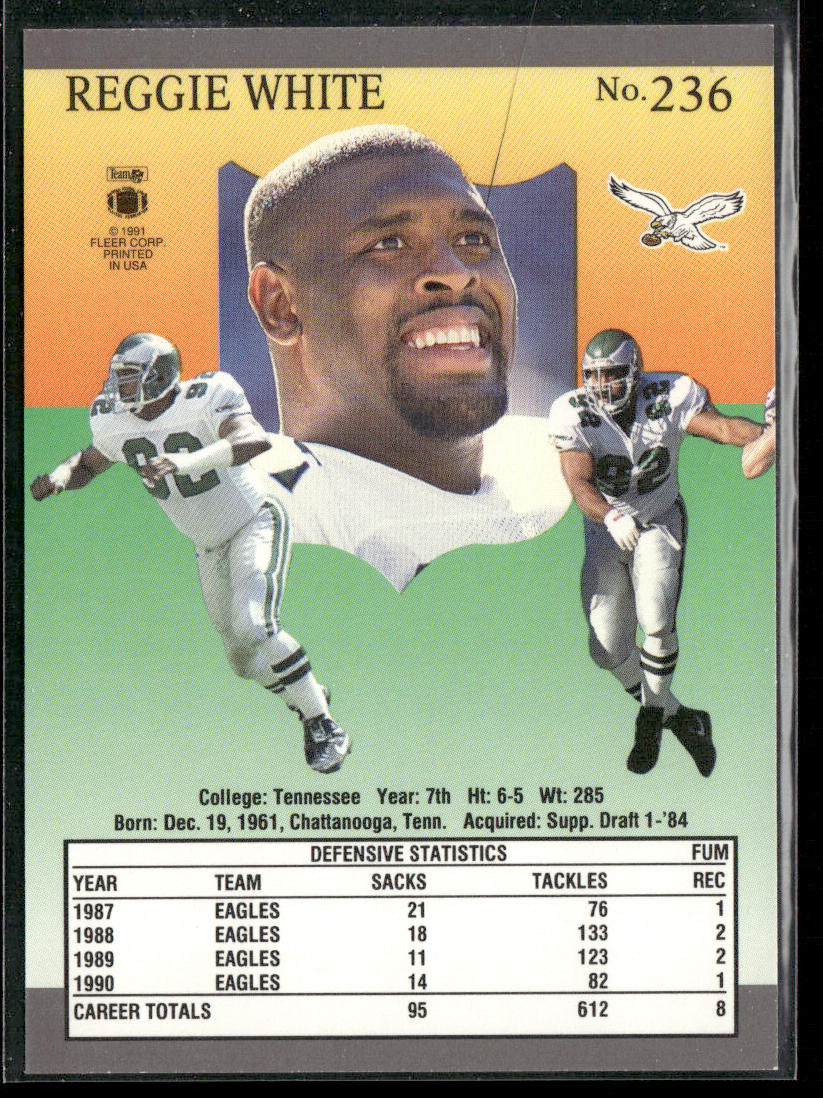 Reggie White 1991 Ultra #236 Philadelphia Eagles