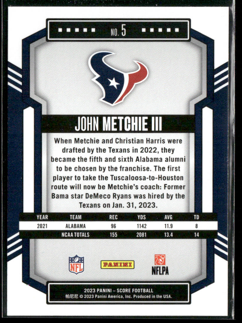 John Metchie III 2023 Score #5 Houston Texans