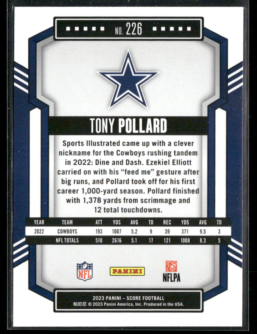Tony Pollard 2023 Score #226 Dallas Cowboys