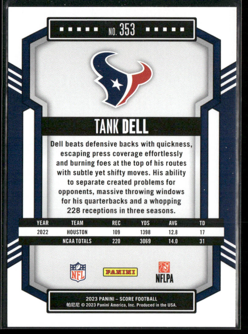 Tank Dell 2023 Score #353 RC Houston Texans