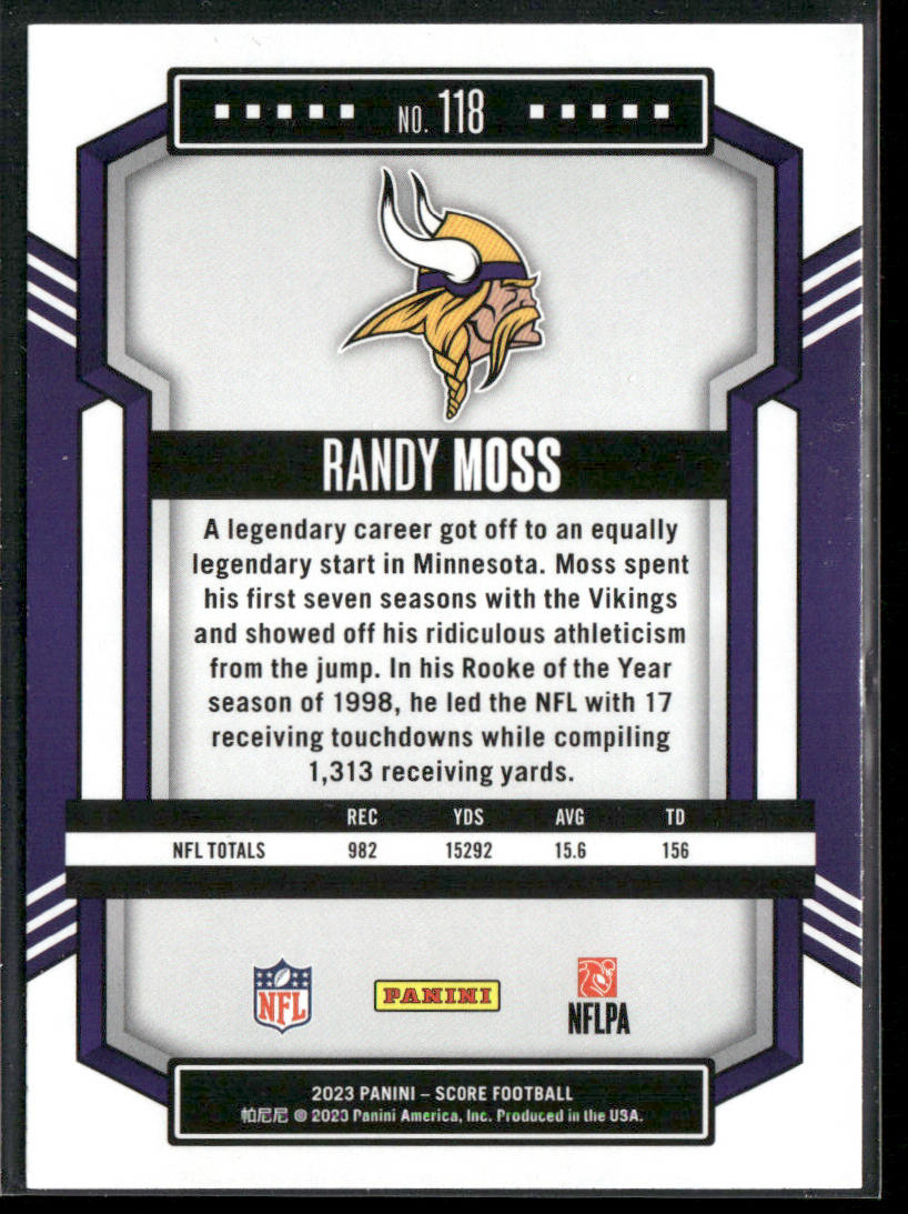 Randy Moss 2023 Score #118 Minnesota Vikings