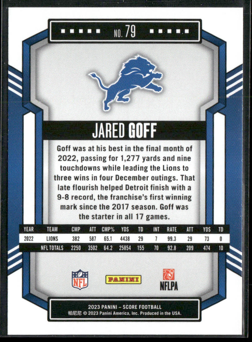 Jared Goff 2023 Score #79 Detroit Lions