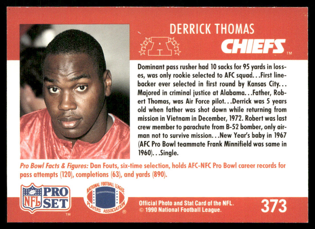 Derrick Thomas 1990 Pro Set #373 Kansas City Chiefs