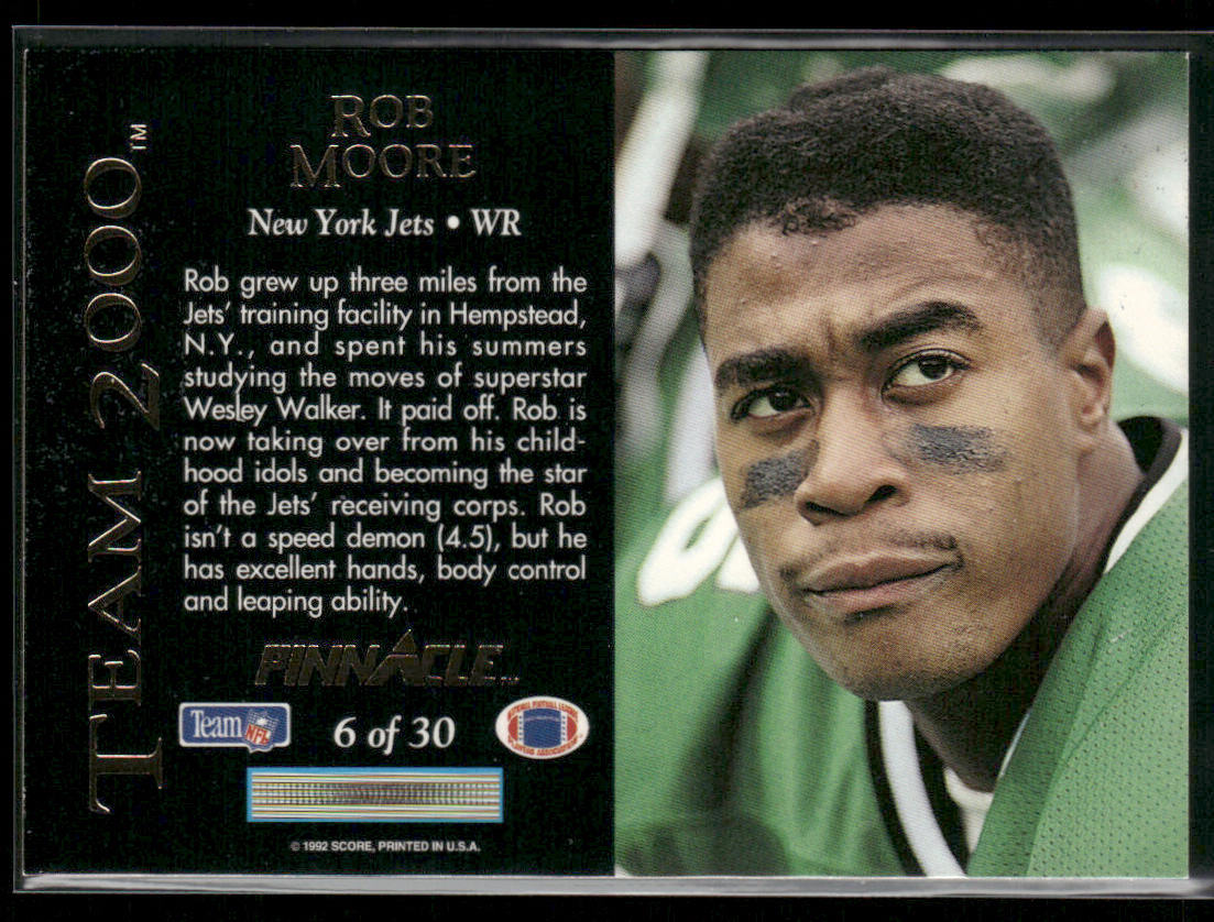 Rob Moore 1992 Pinnacle Team 2000 #6 New York Jets