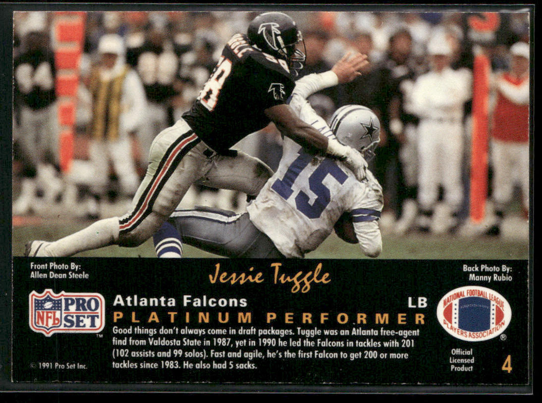 Jessie Tuggle 1991 Pro Set Platinum #4 Atlanta Falcons