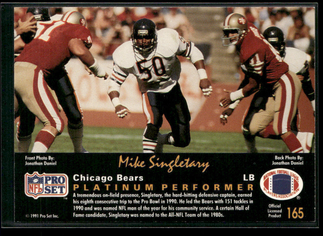 Mike Singletary 1991 Pro Set Platinum #165 Chicago Bears