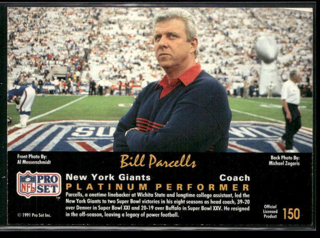 Bill Parcells 1991 Pro Set Platinum #150 New York Giants