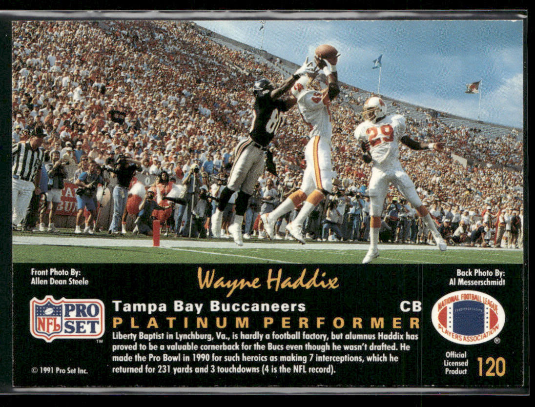 Wayne Haddix 1991 Pro Set Platinum #120 Tampa Bay Buccaneers