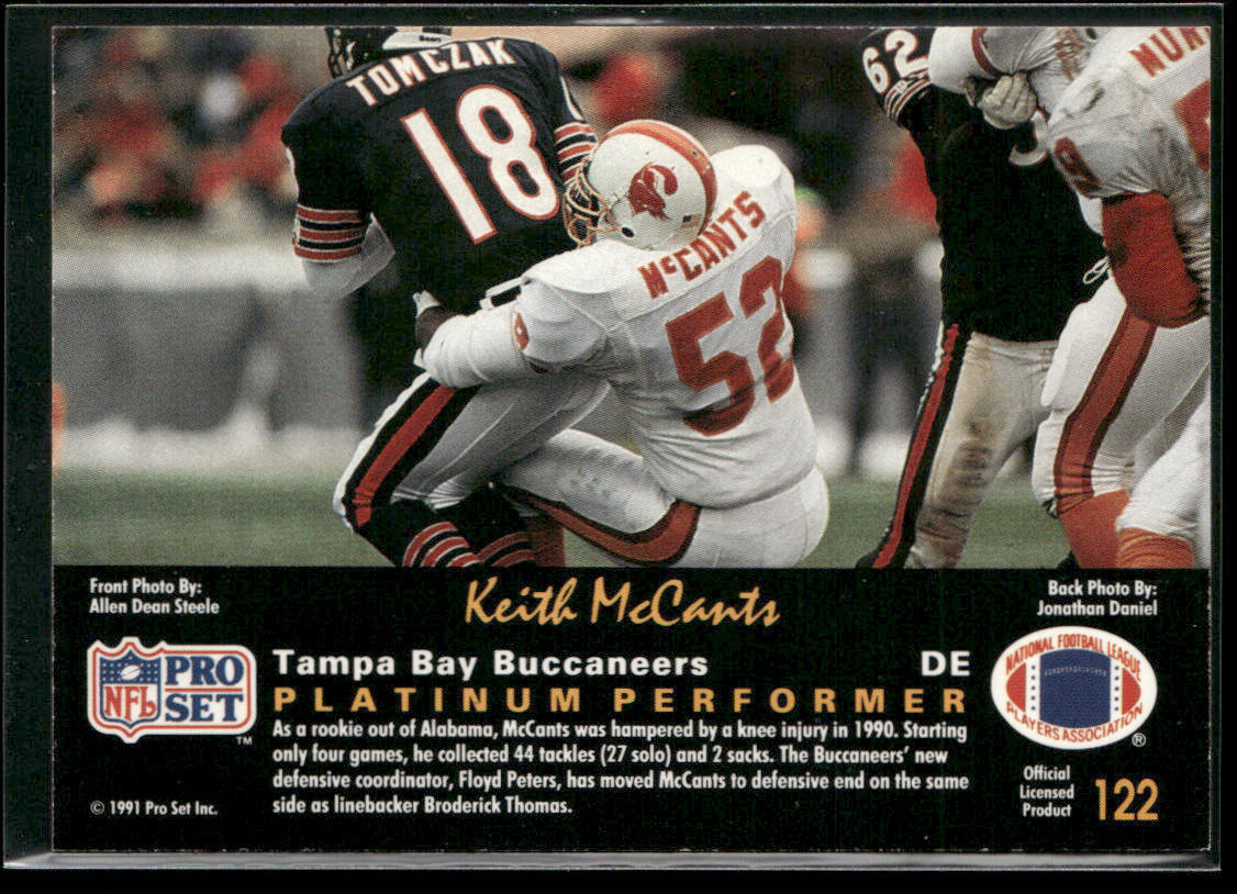 Keith McCants 1991 Pro Set Platinum #122 Tampa Bay Buccaneers