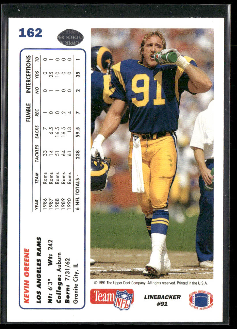 Kevin Greene 1991 Upper Deck #162 Los Angeles Rams