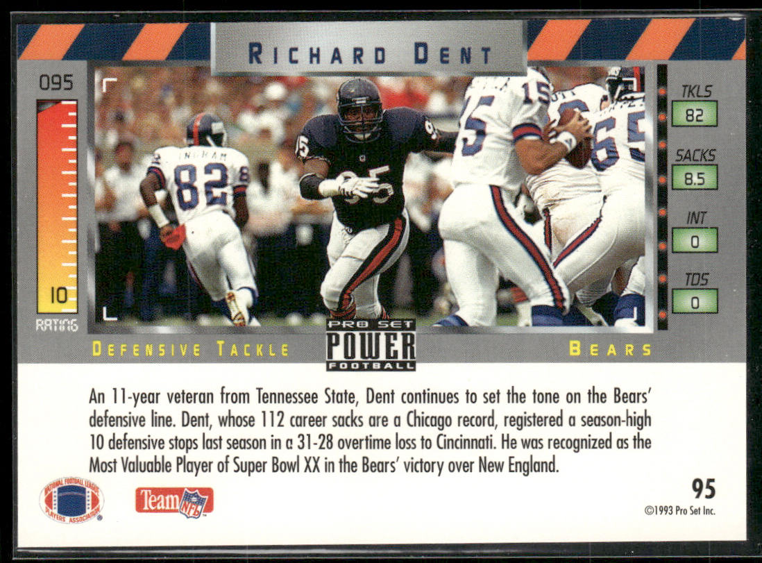 Richard Dent 1993 Pro Set Power #95 Chicago Bears