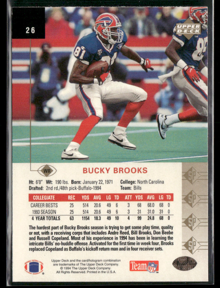Bucky Brooks 1994 SP #26 RC Buffalo Bills