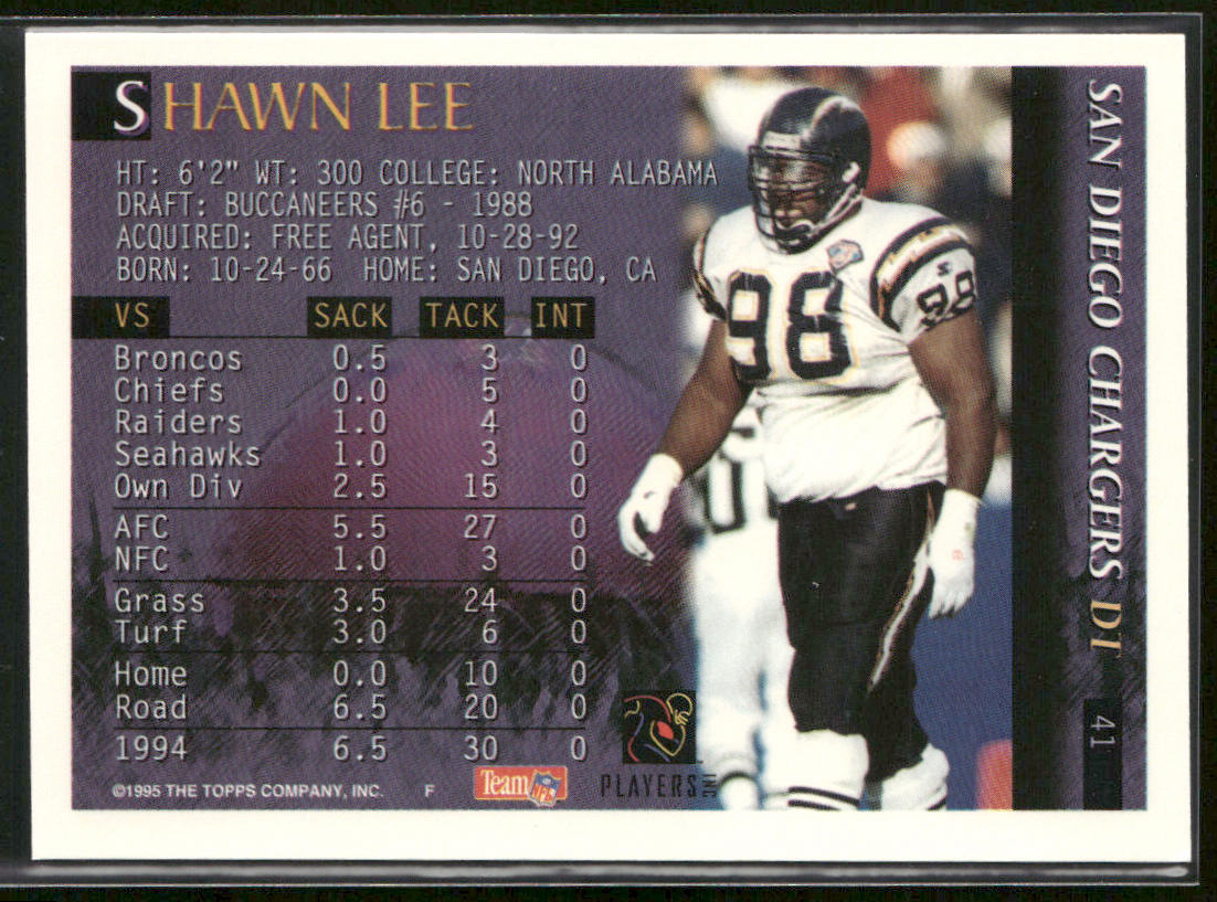 Shawn Lee 1995 Bowman #41 San Diego Chargers