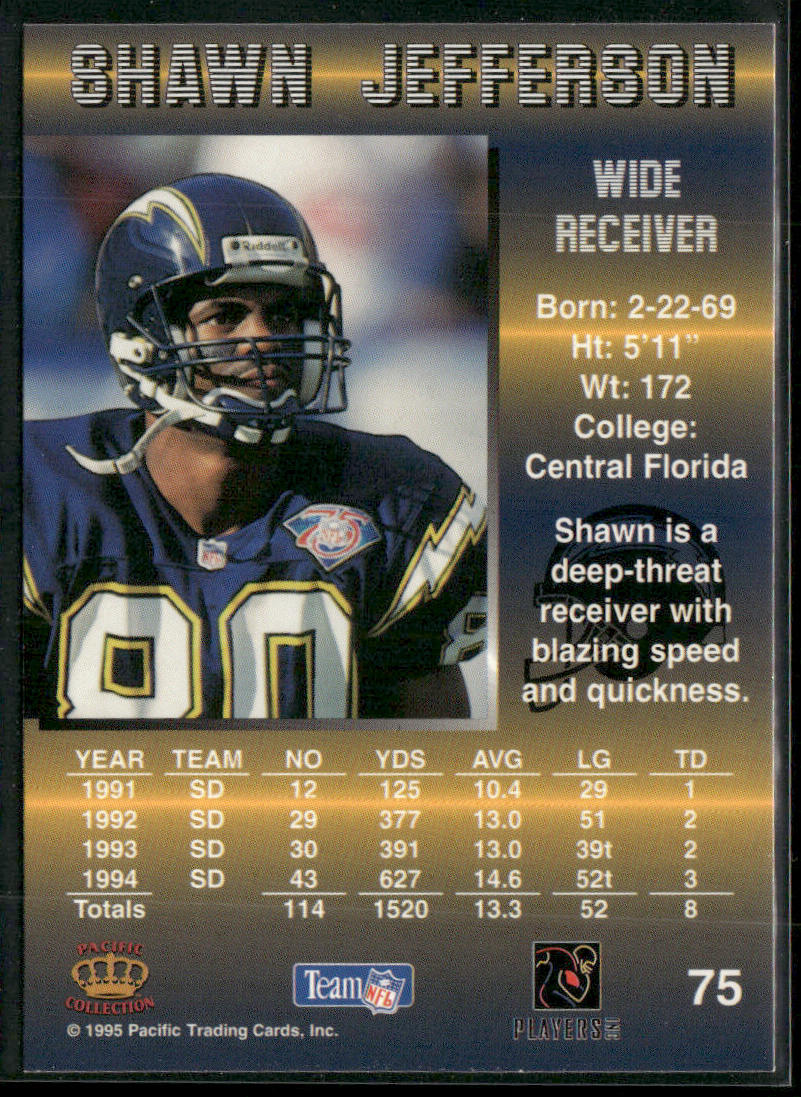 Shawn Jefferson 1995 Pacific #75 San Diego Chargers