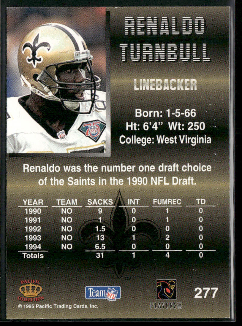Renaldo Turnbull 1995 Pacific #277 New Orleans Saints back