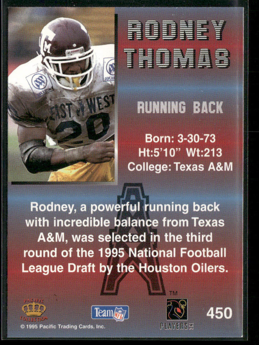 Rodney Thomas 1995 Pacific Blue #450 RC Houston Oilers