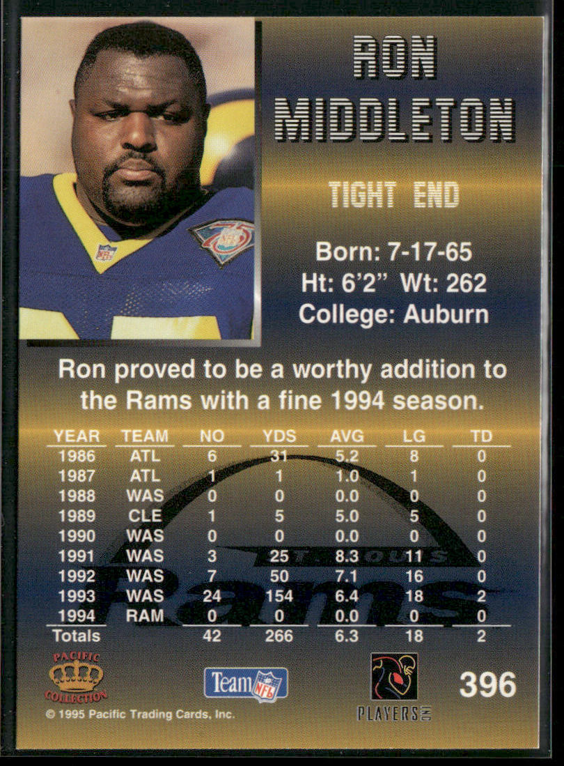 Ron Middleton 1995 Pacific #396 St. Louis Rams