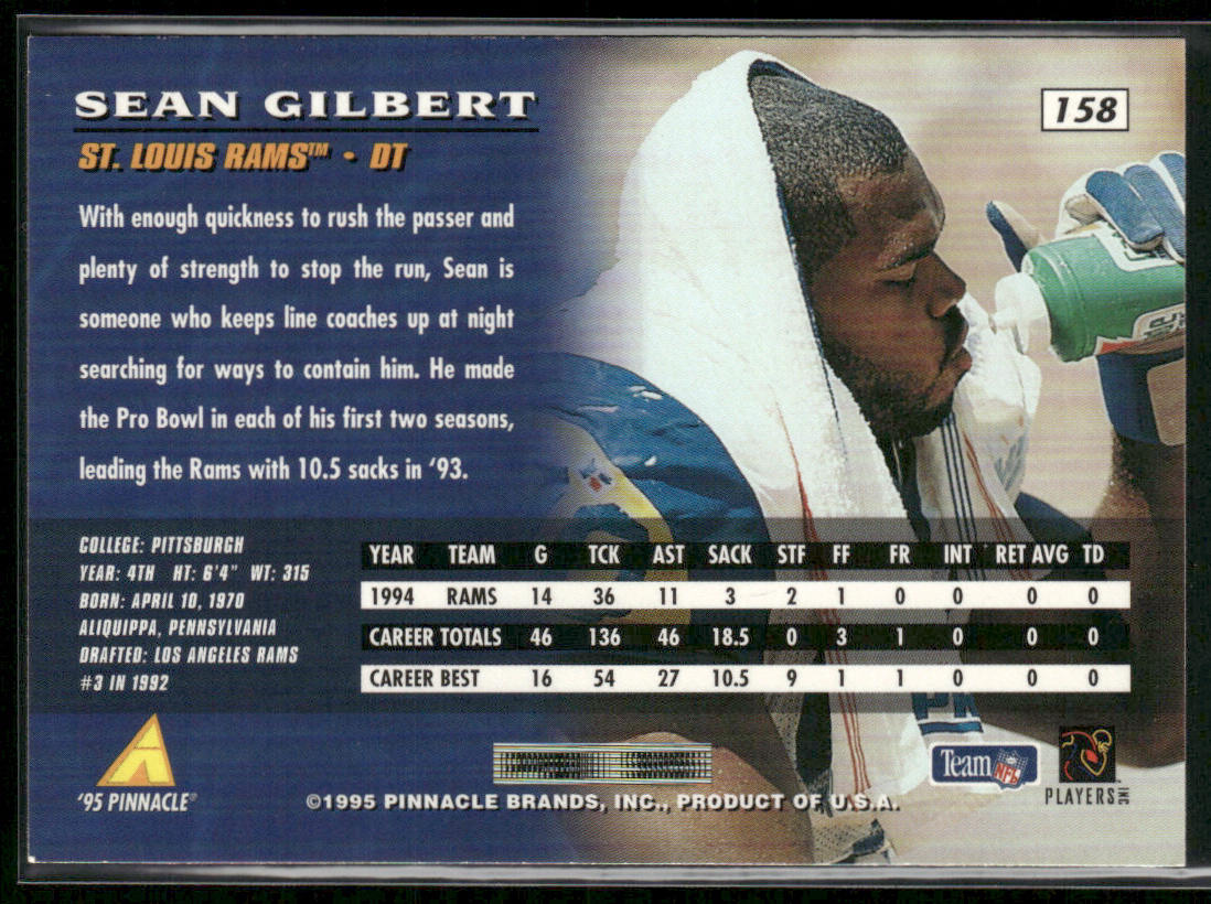 Sean Gilbert 1995 Pinnacle #158 St. Louis Rams