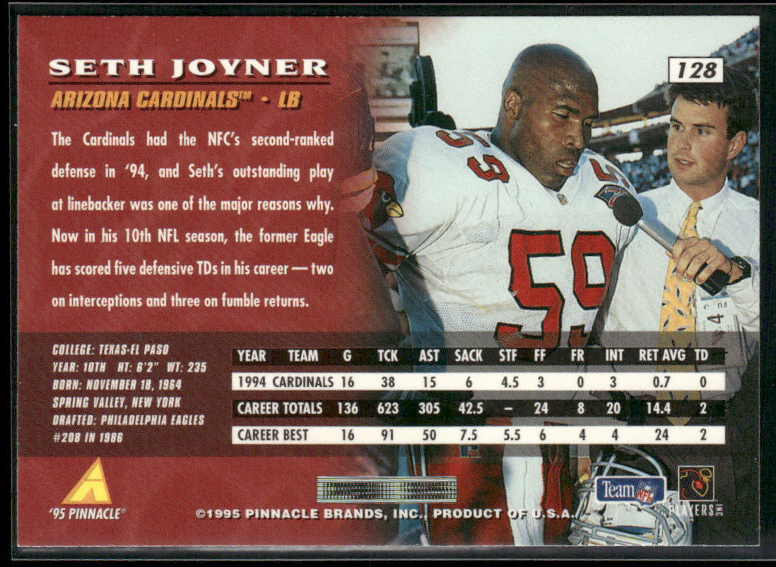Seth Joyner 1995 Pinnacle #128 Arizona Cardinals