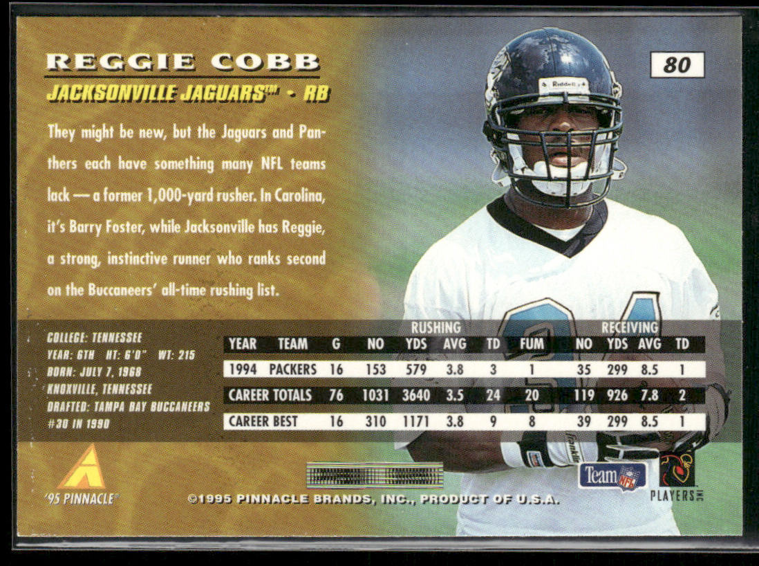 Reggie Cobb 1995 Pinnacle #80 Jacksonville Jaguars