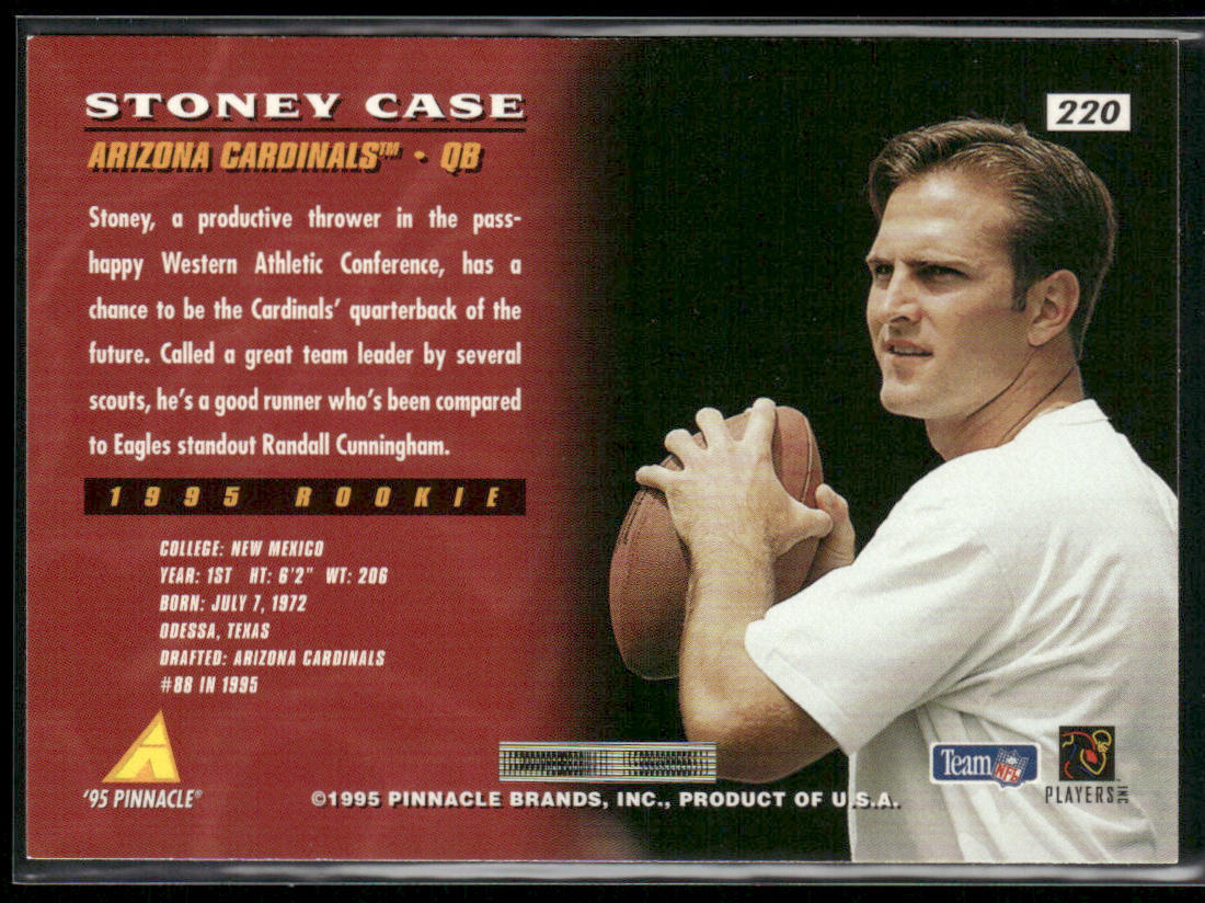Stoney Case 1995 Pinnacle #220 RC Arizona Cardinals